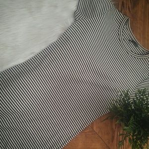 Black and White Striped Body Con Dress